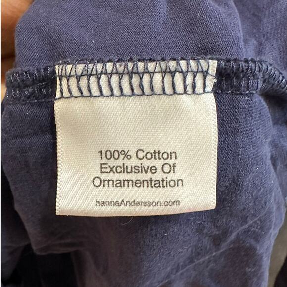 Hanna Andersson Lace Embroidered Bunny Navy Shirt 100% Cotton Size 140cm 10-12Y - Picture 5 of 6